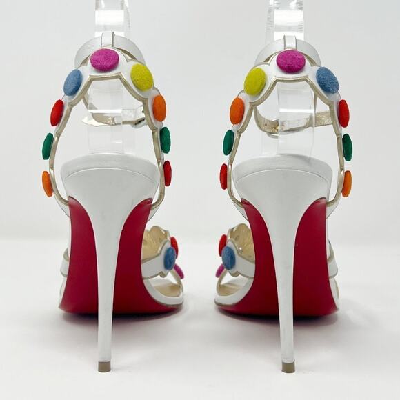 Christian Louboutin Smartissima Multicolor Pom-Pom Strap Sandals – Size 35 - Picture 4 of 9
